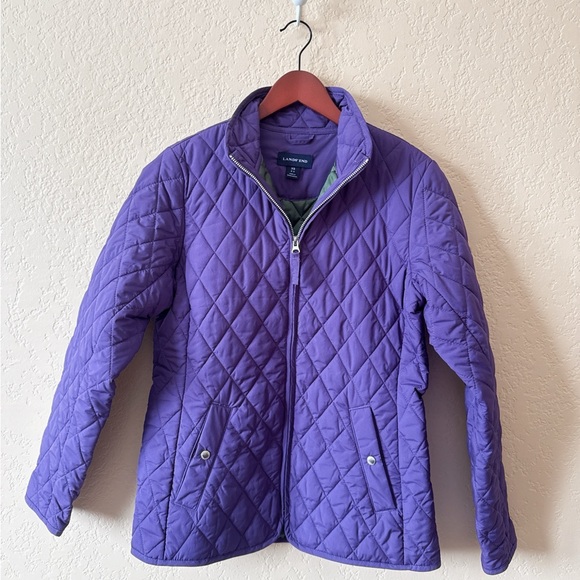 Lands' End Women's Vibrant Purple Quilted Puffer Jacket - Picture 4 of 8